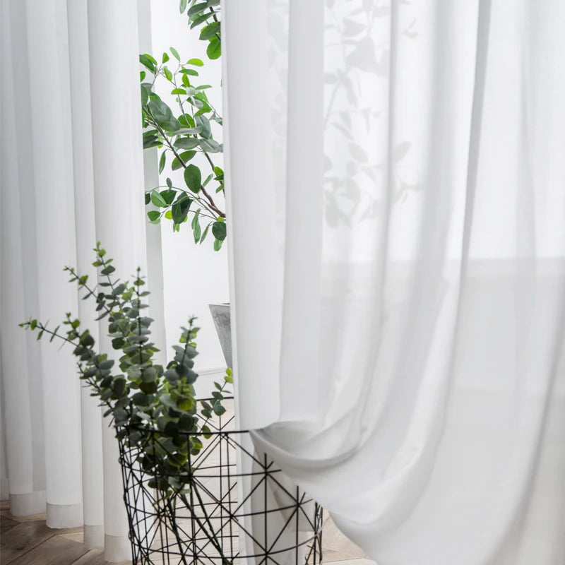 Voilage blanc plis ondulés, 8 finitions