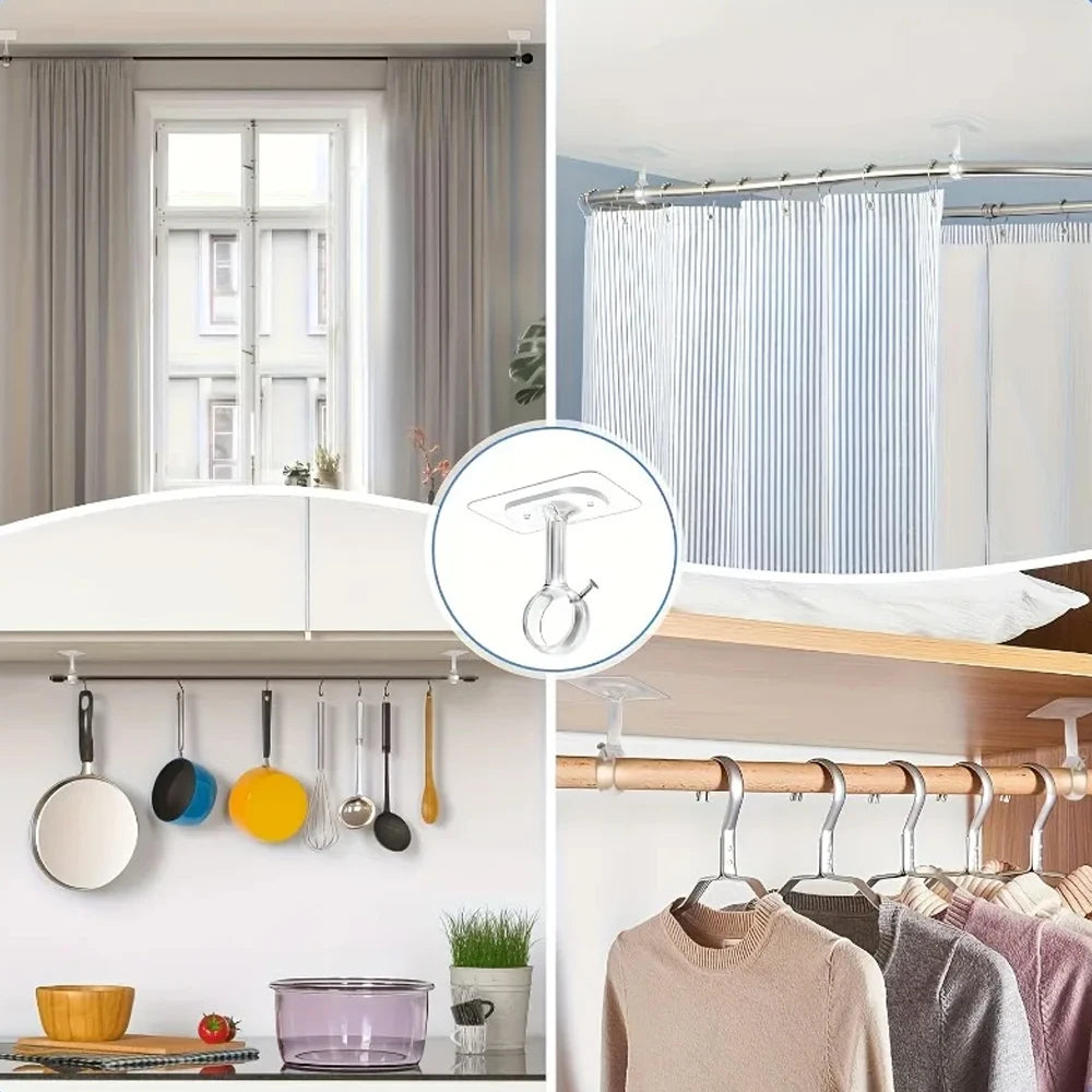 Support de tringle plafond ou mur, adhésif, 2 ou 4