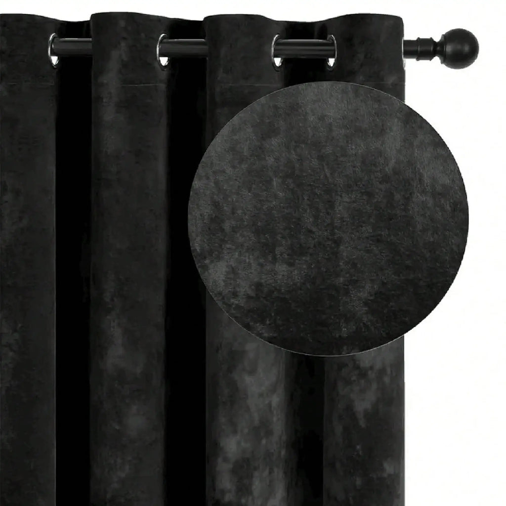 Rideau occultant velours noir, vue 4