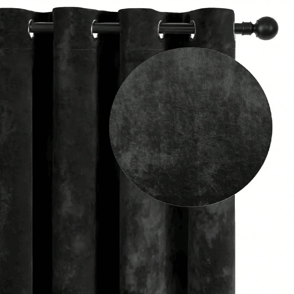 Rideau occultant velours noir, vue 4