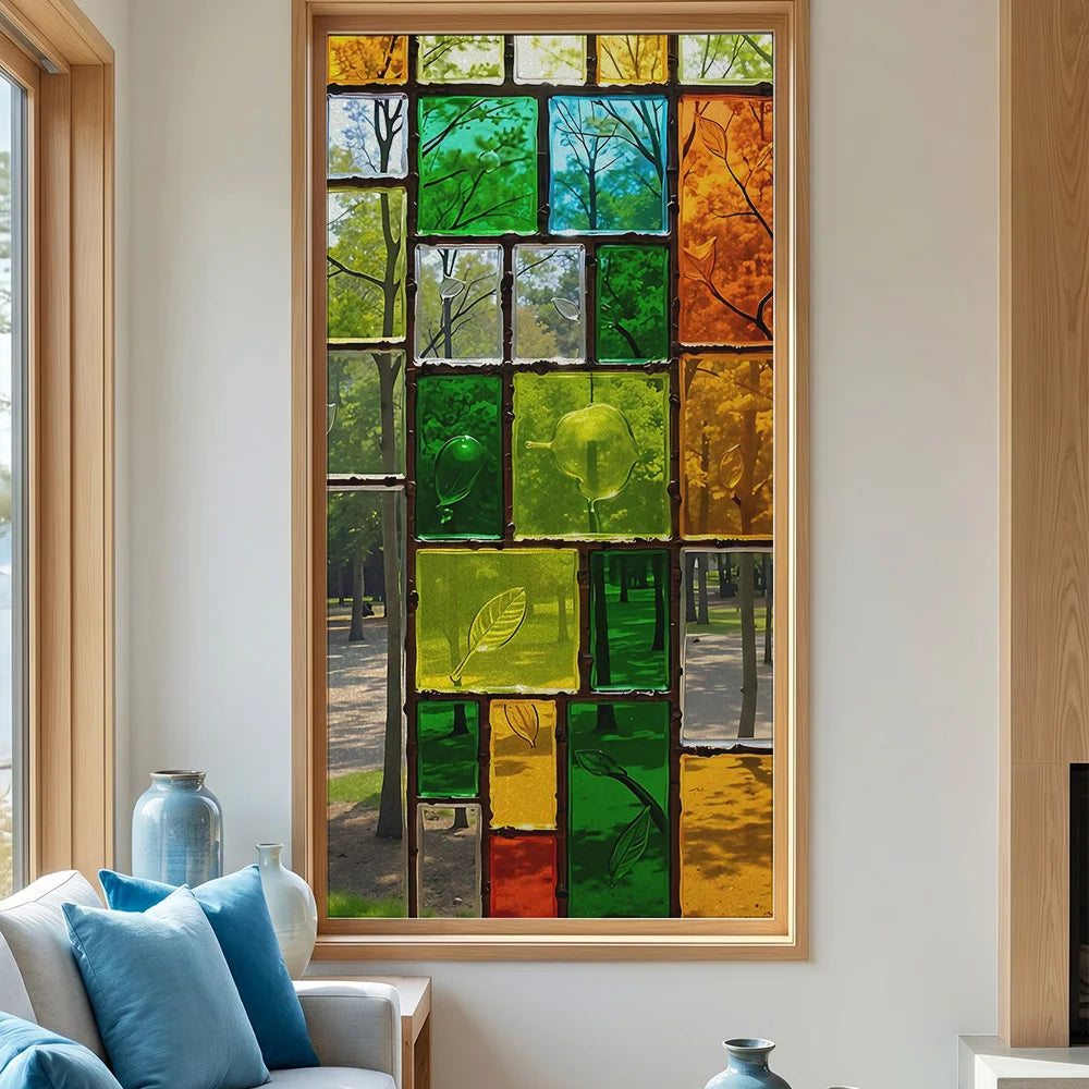 Film vitrail coloré électrostatique, 45 x 100 cm