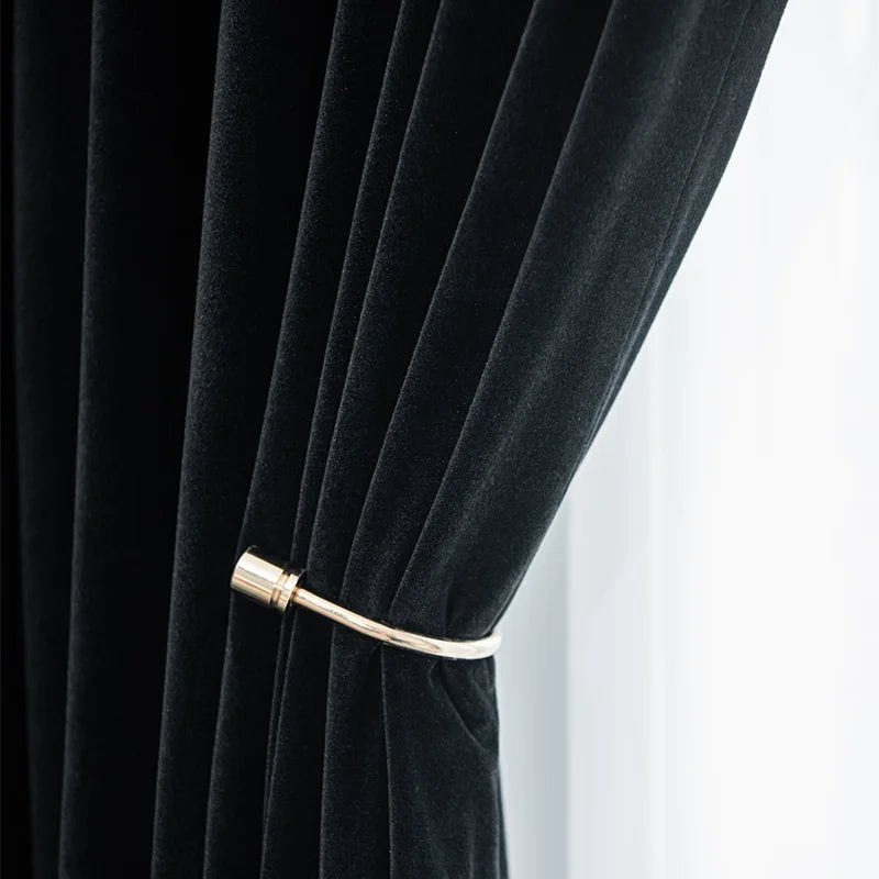 Rideau en velours noir, 4 finitions