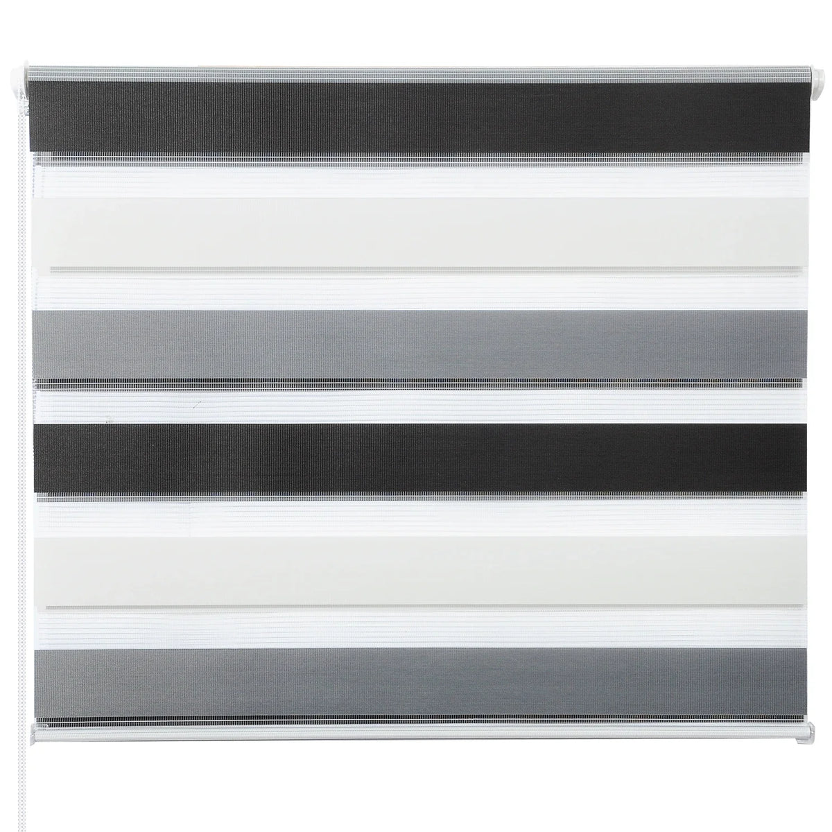 Store double rouleau jour nuit, gris et blanc