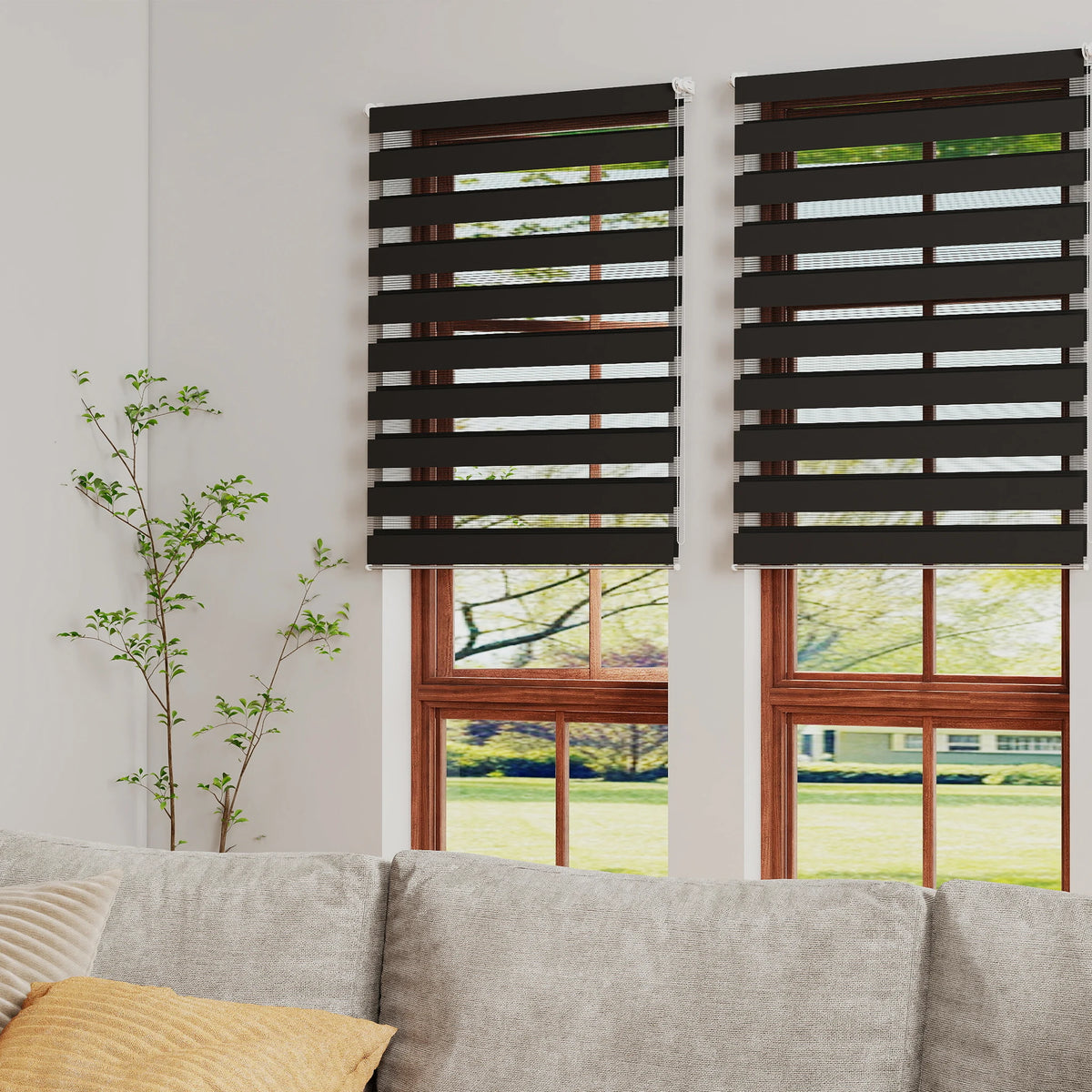 Store zébré noir sans perçage, vue 2