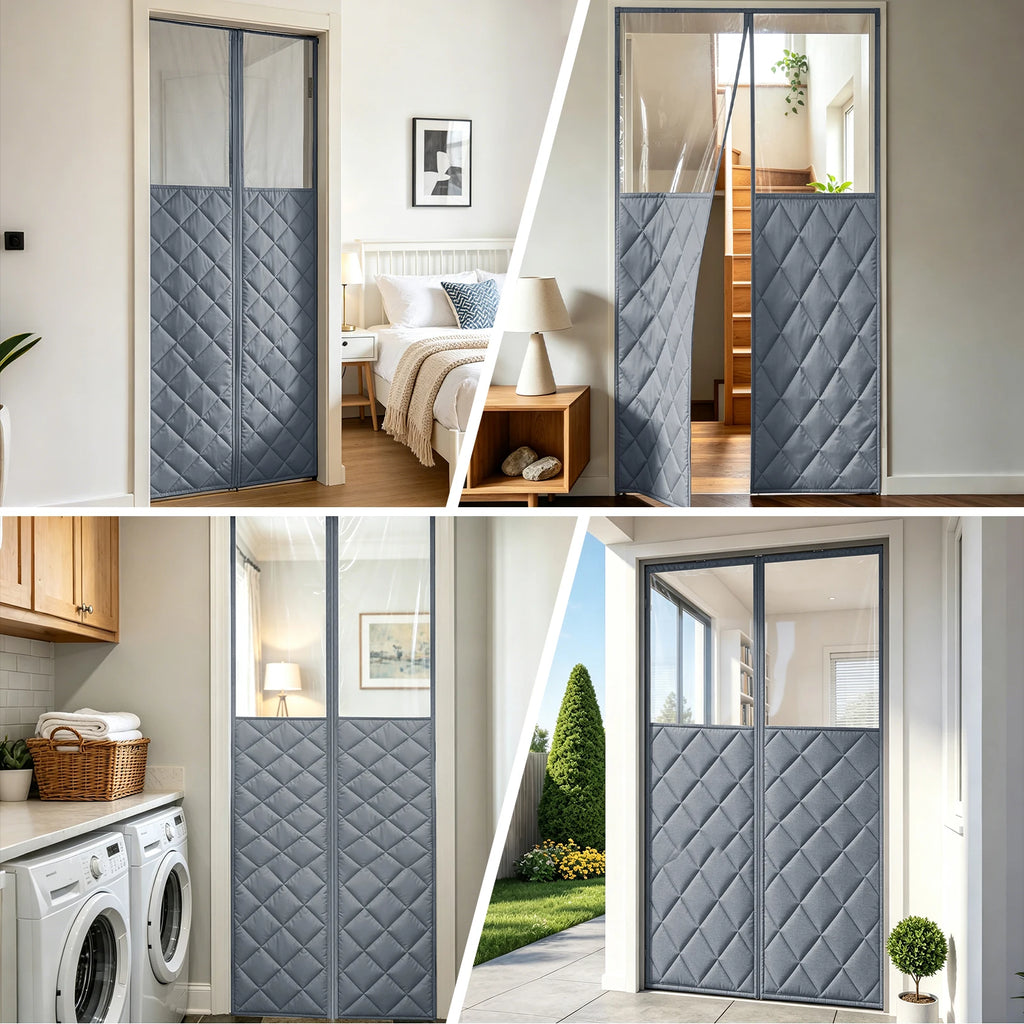 Rideau thermique porte d'entrée matelassé magnétique, vue 2