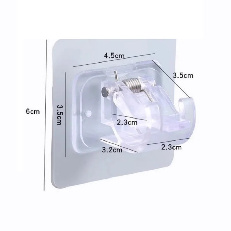 Supports de tringle adhésifs ouverts, transparents ou noirs
