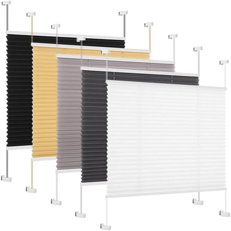 Store plissé sans perçage à pinces, 3 coloris