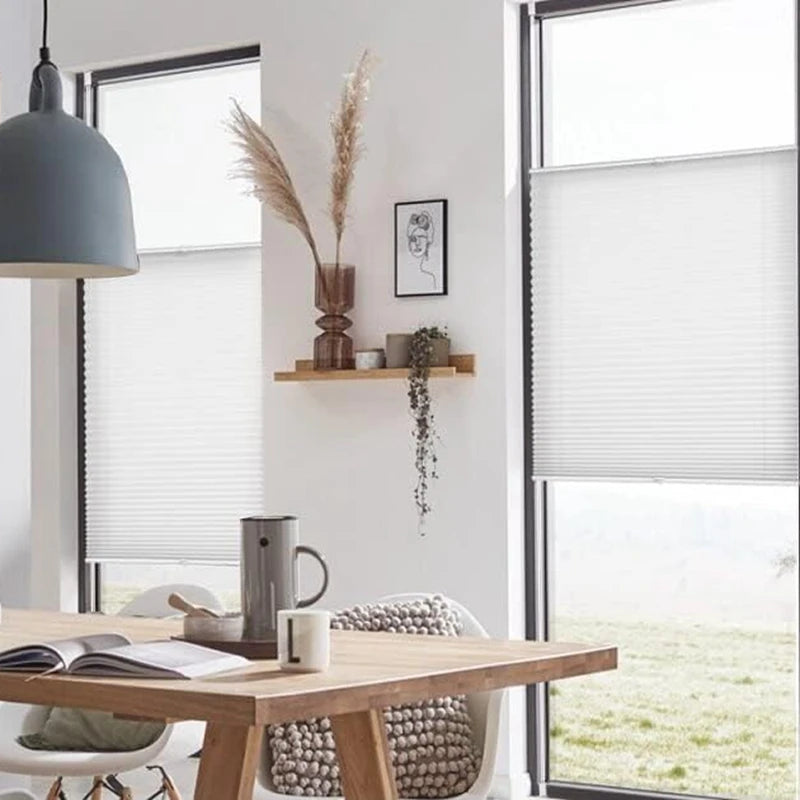 Store plissé sans perçage à pinces, 3 coloris