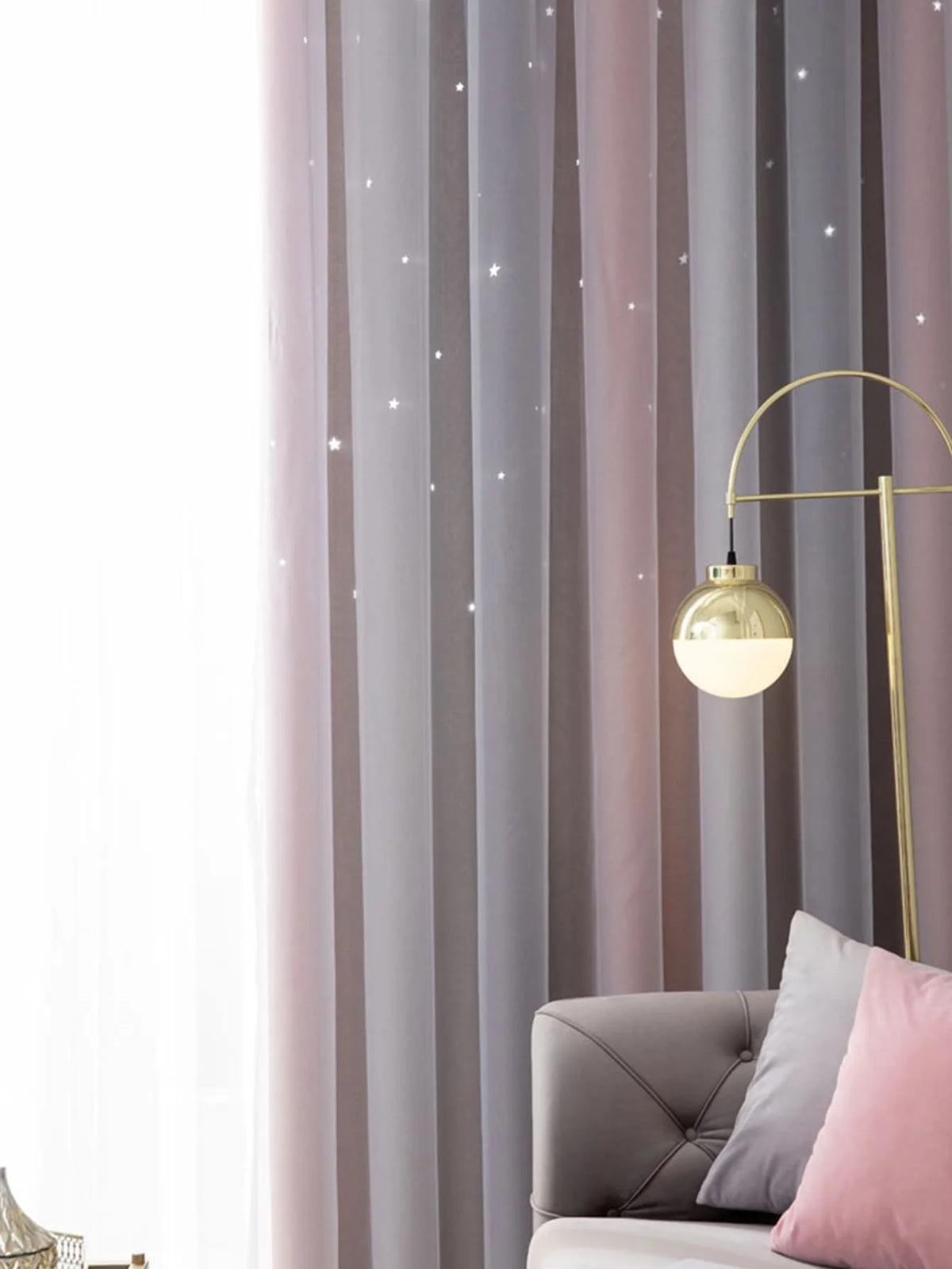 Rideau occultant chambre enfant étoiles, vue 2