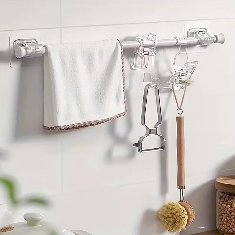 Supports de tringle adhésifs, blancs ou transparents, jusqu'à 24