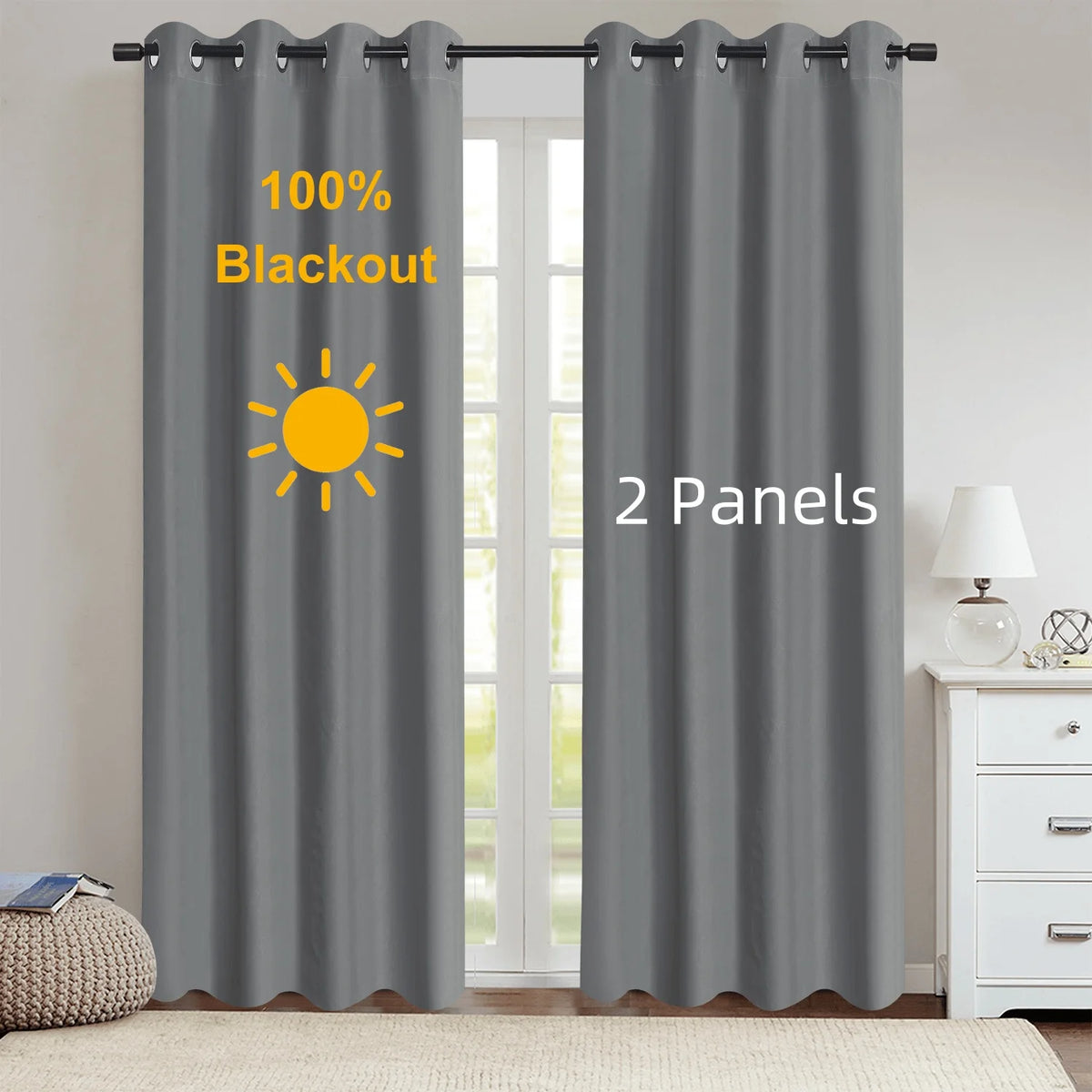 Rideaux occultants doublés, lot de 2, 10 coloris