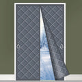 Rideau de porte matelassé gris argent, 38 tailles