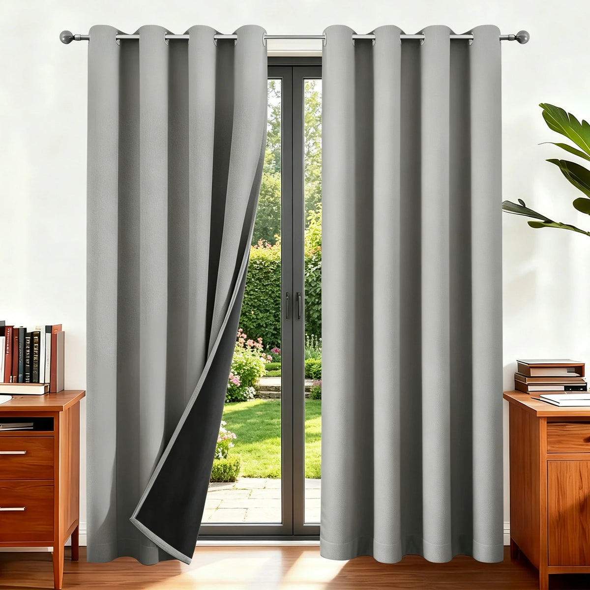 Rideau occultant thermique double couche