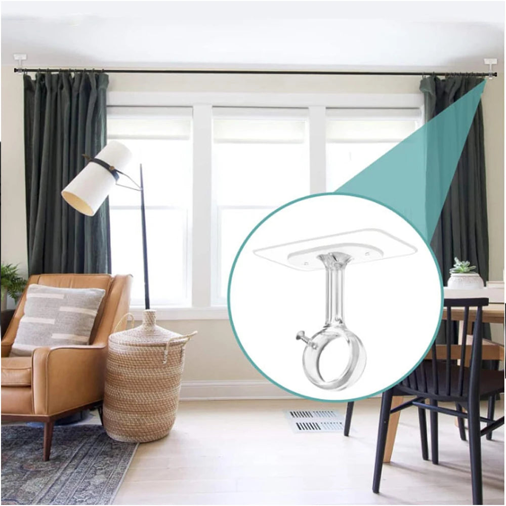 Support de tringle plafond ou mur, adhésif, 2 ou 4