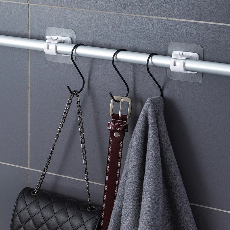 Supports de tringle adhésifs, blancs ou transparents, jusqu'à 24