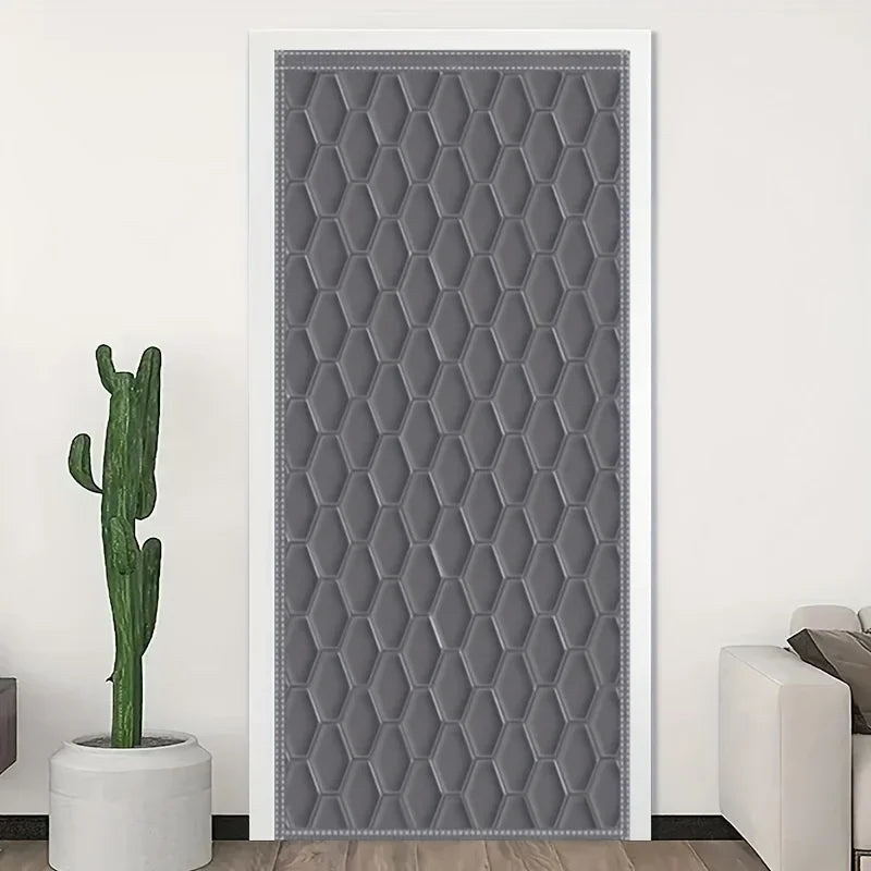 Rideau de porte matelassé anti-froid aimanté