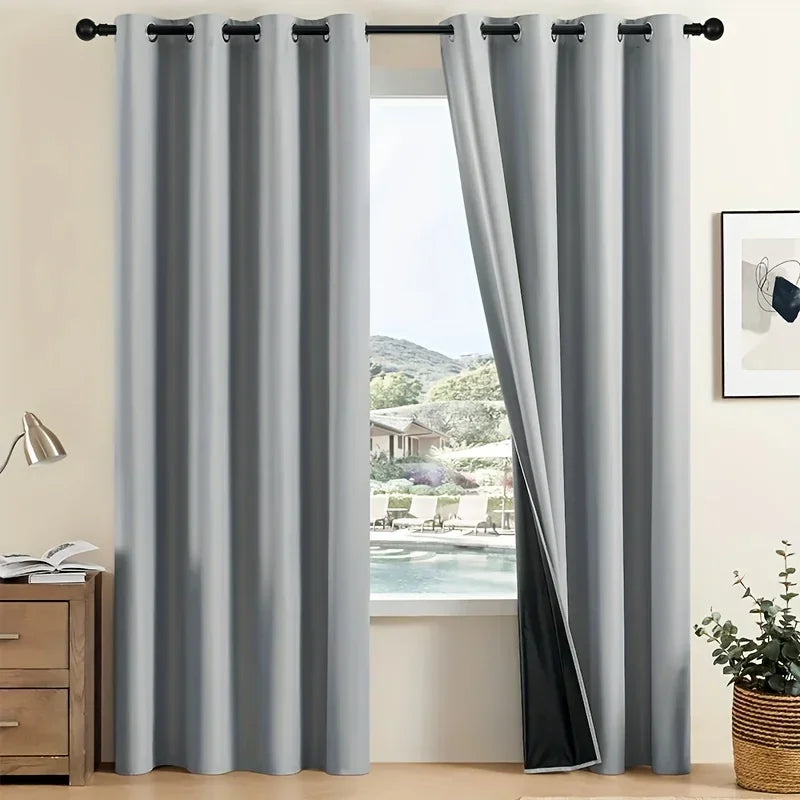 Rideaux occultants doublés, lot de 2, 10 coloris