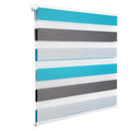 Store zébré blanc, gris et turquoise sans perçage