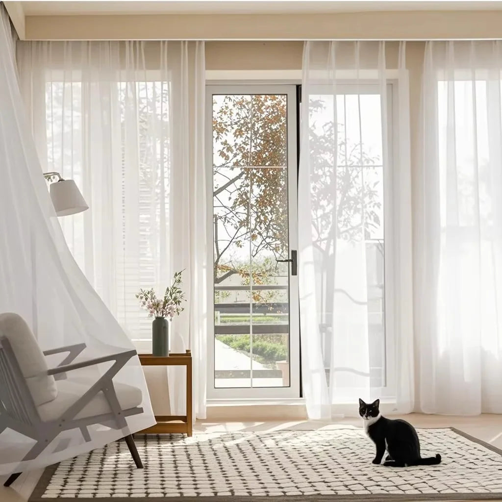 Voilage blanc transparent grandes dimensions, vue 2