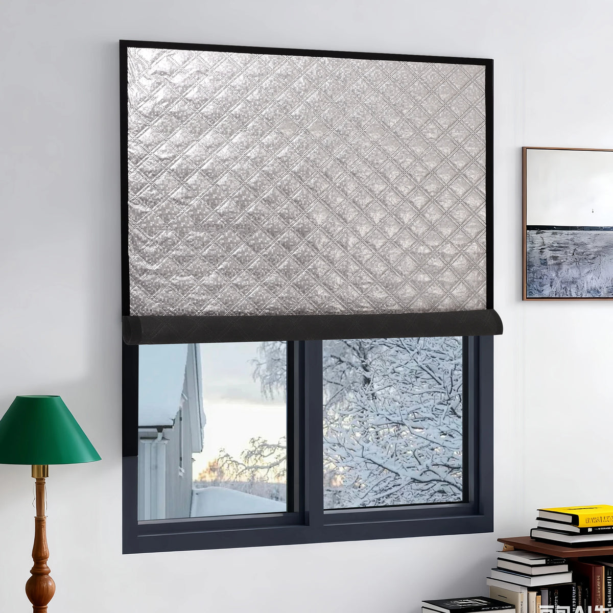 Rideau isolant matelassé argenté, sur mesure
