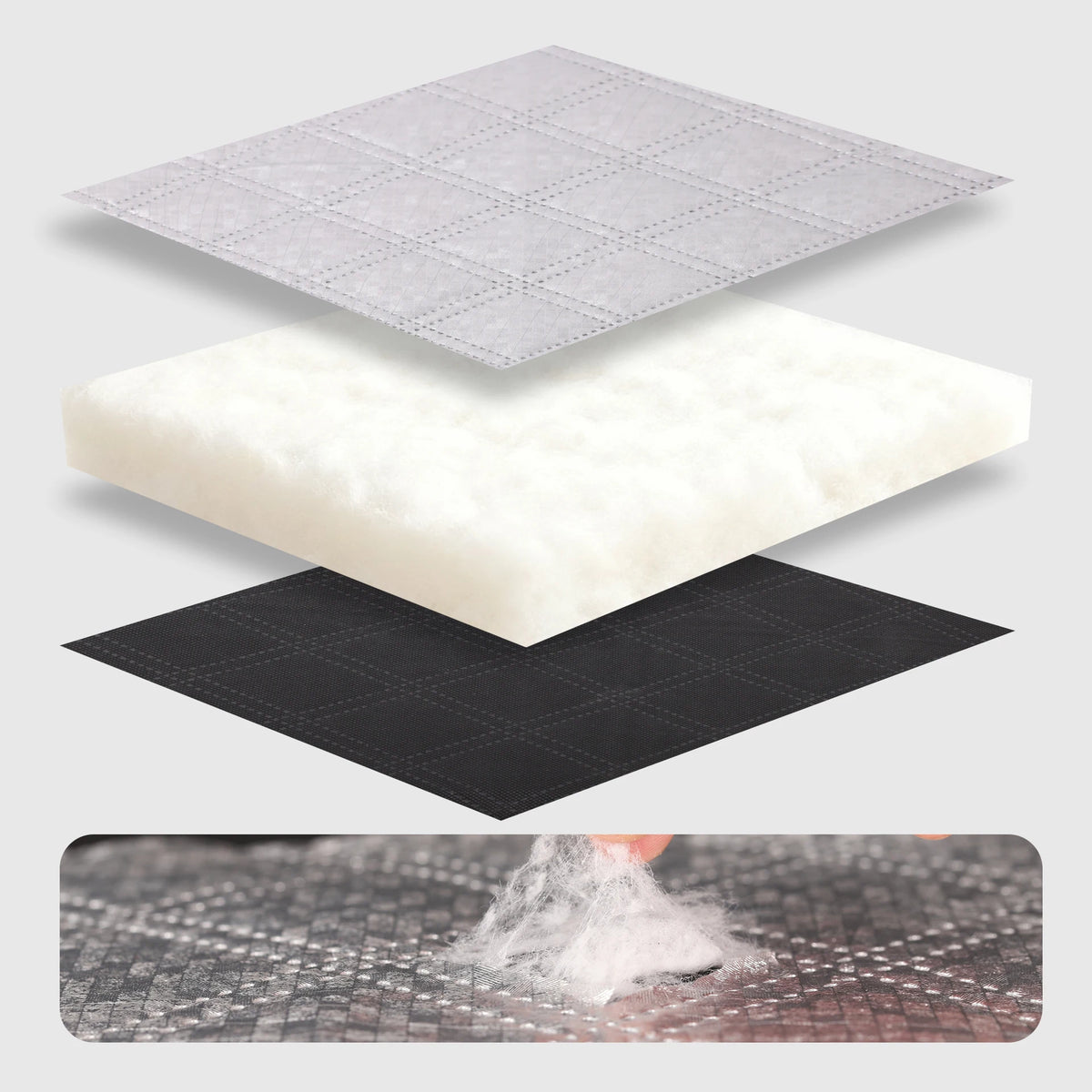 Rideau isolant matelassé argenté, sur mesure