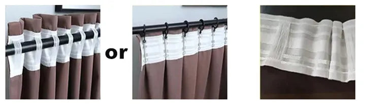 Voilage blanc plis ondulés, 8 finitions