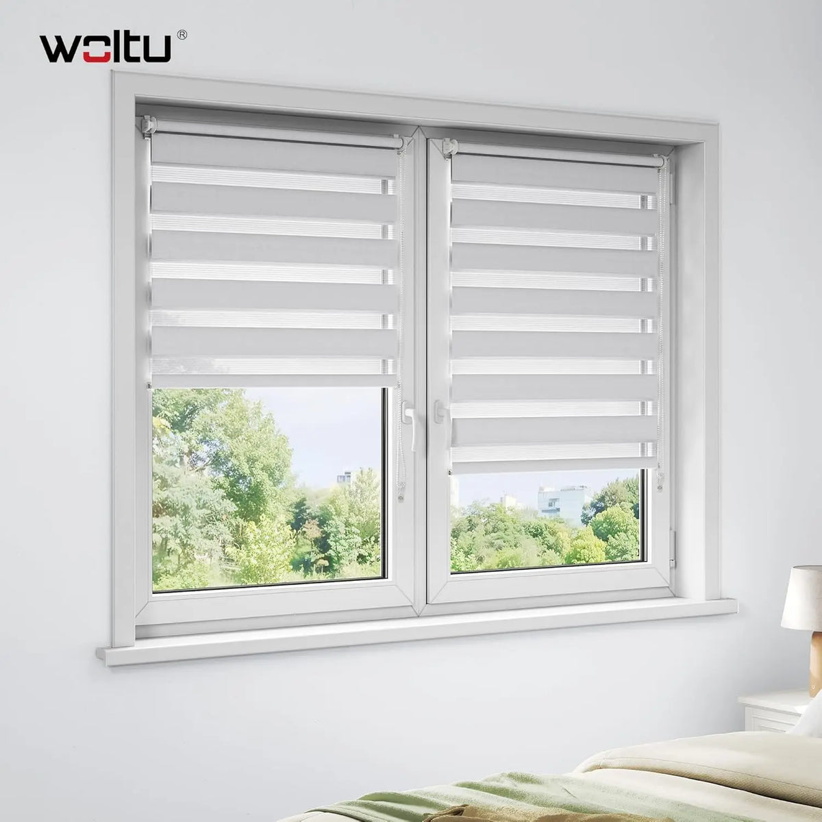 Store zébré blanc translucide sans perçage, 16 tailles