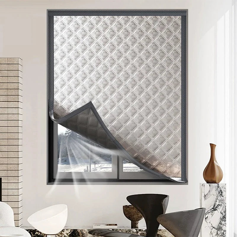 Rideau isolant matelassé blanc, sur mesure