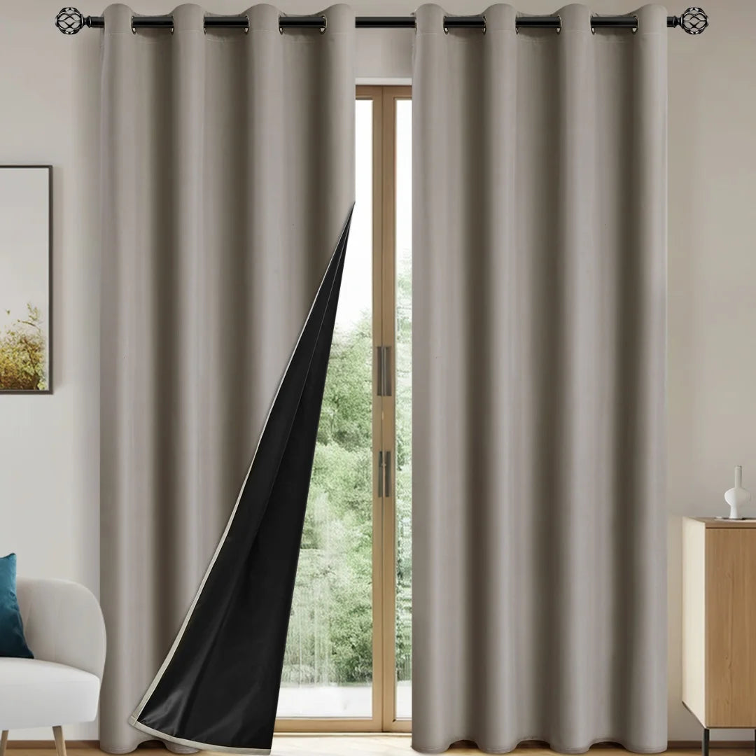 Rideaux occultants doublés, lot de 2, 10 coloris