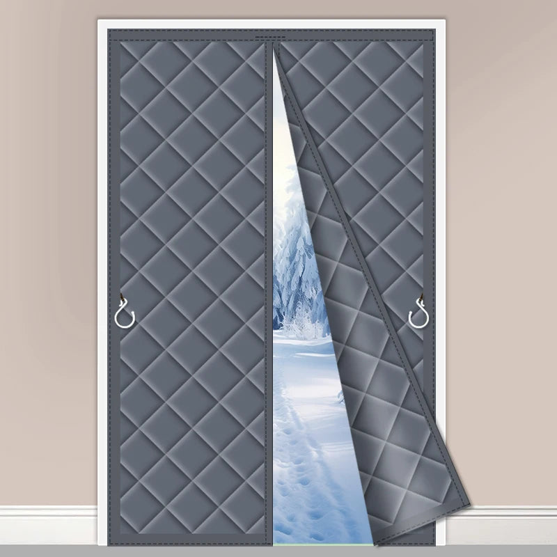 Rideau de porte matelassé gris argent, 38 tailles