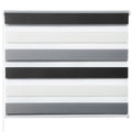 Store double rouleau jour nuit, gris et blanc