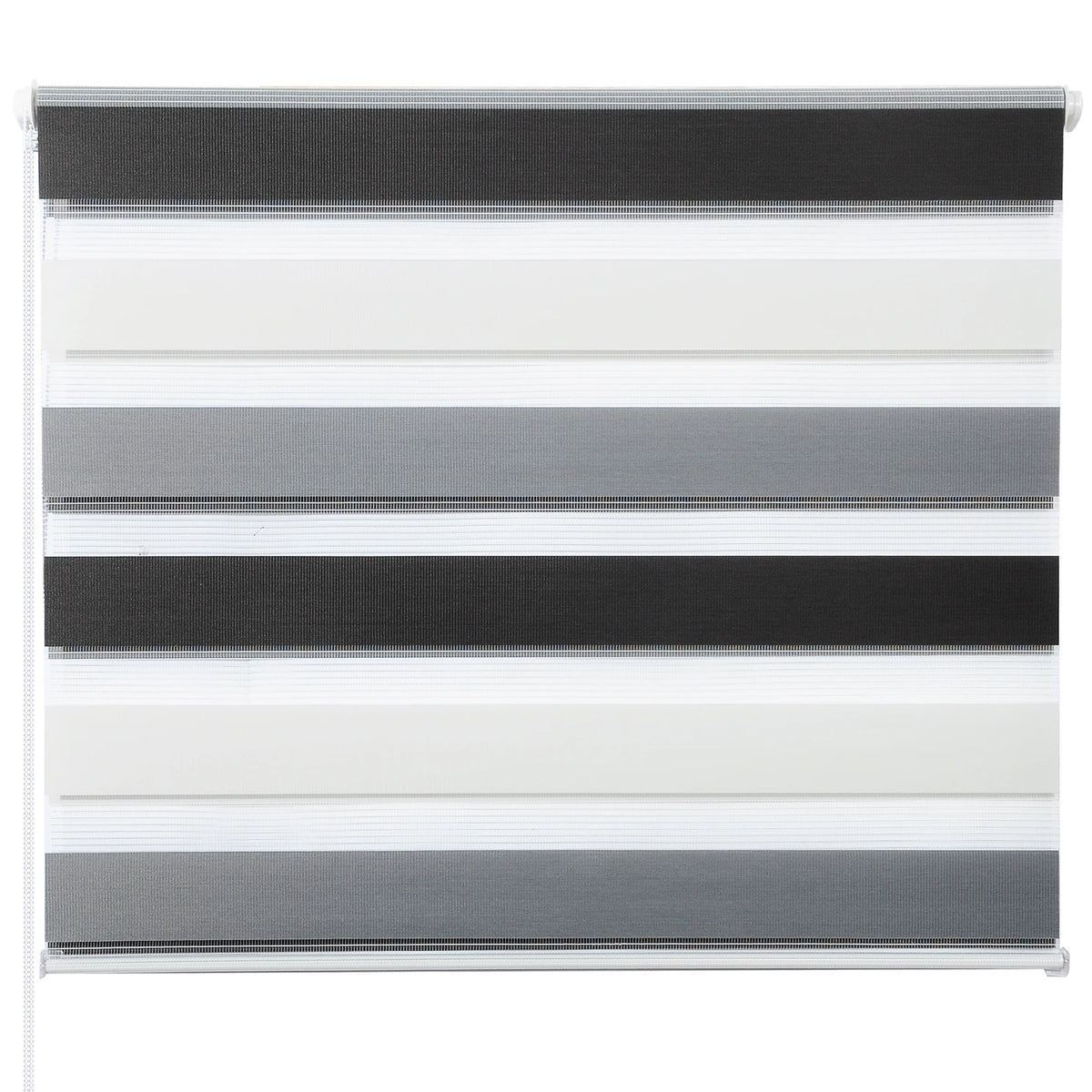 Store double rouleau jour nuit, gris et blanc