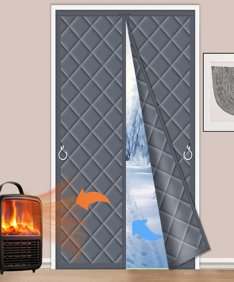 Rideau de porte matelassé gris argent, 38 tailles