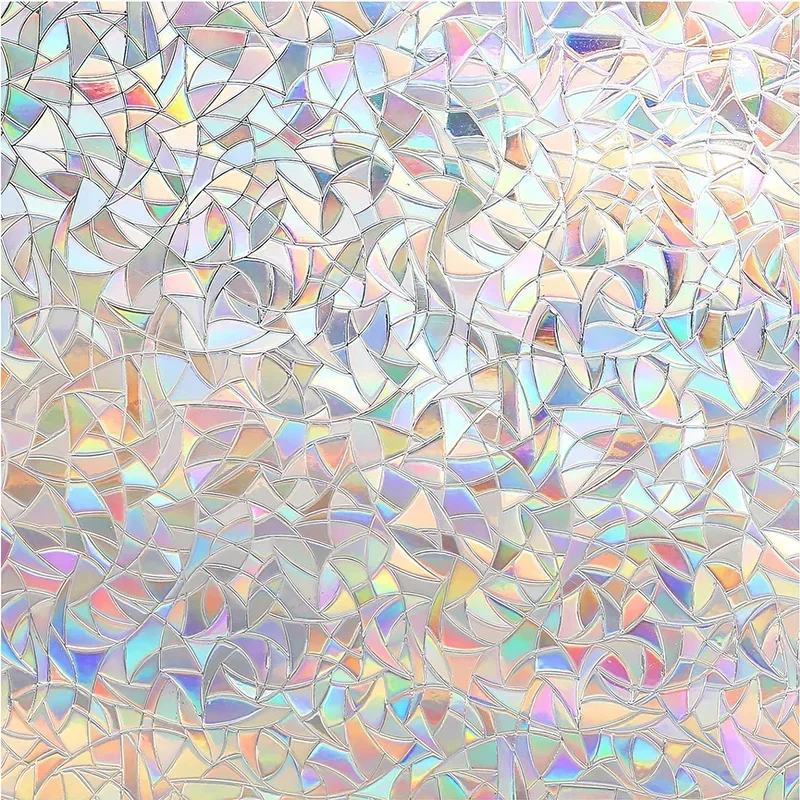 Film vitrail 3D arc-en-ciel, 6 motifs, jusqu'à 115 cm