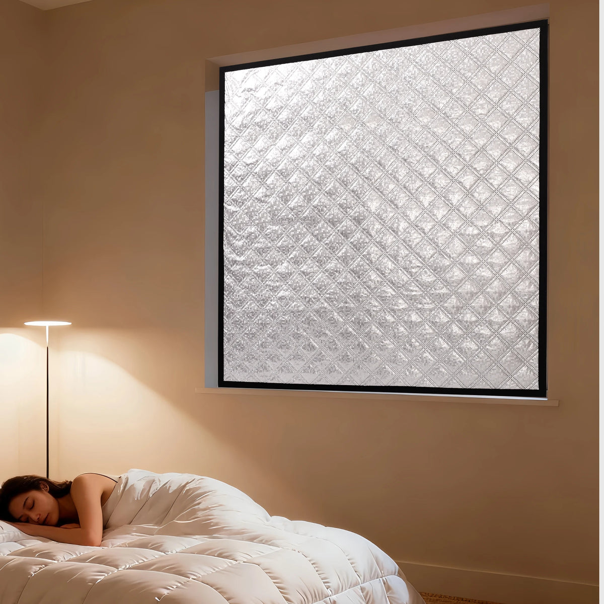 Rideau isolant matelassé argenté, sur mesure