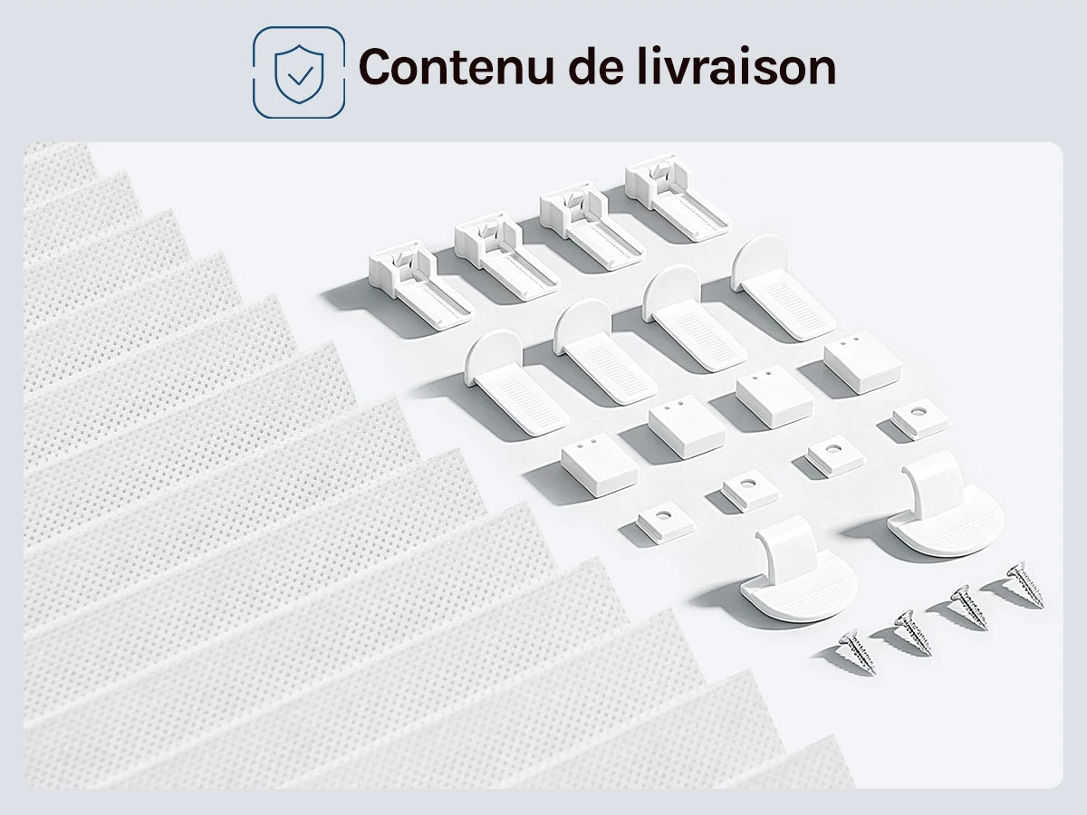 Store plissé Klemmfix translucide sans perçage