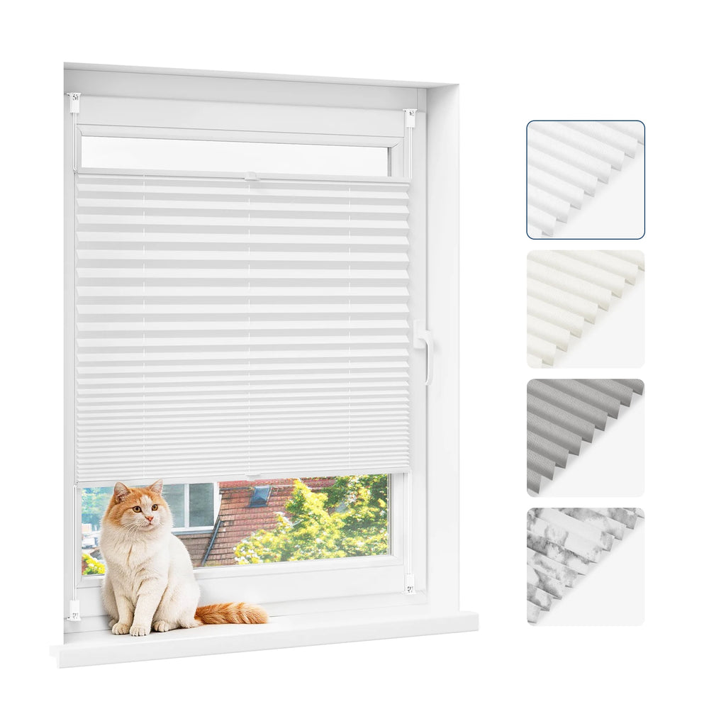 Store plissé Klemmfix translucide sans perçage