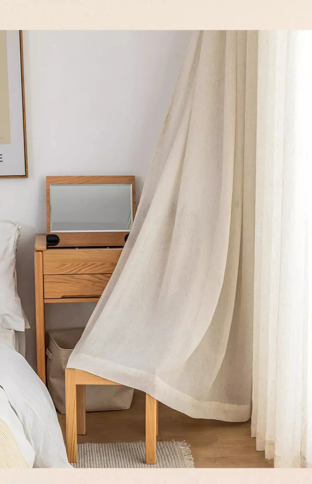 Voilage effet lin grande largeur, jusqu'à 350 cm