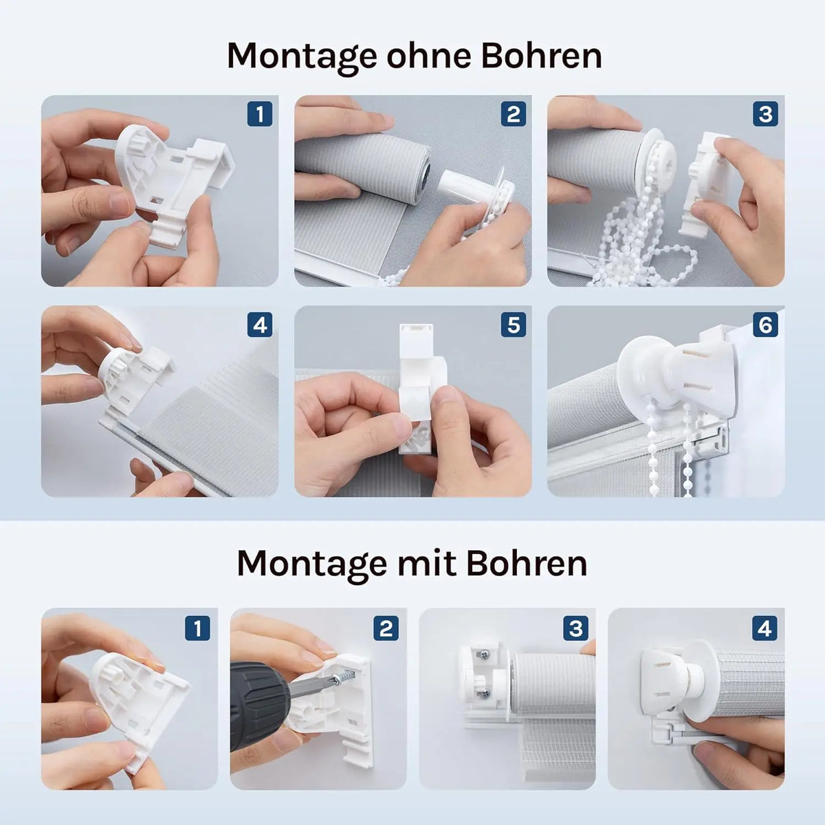 Store zébré blanc translucide sans perçage, 16 tailles