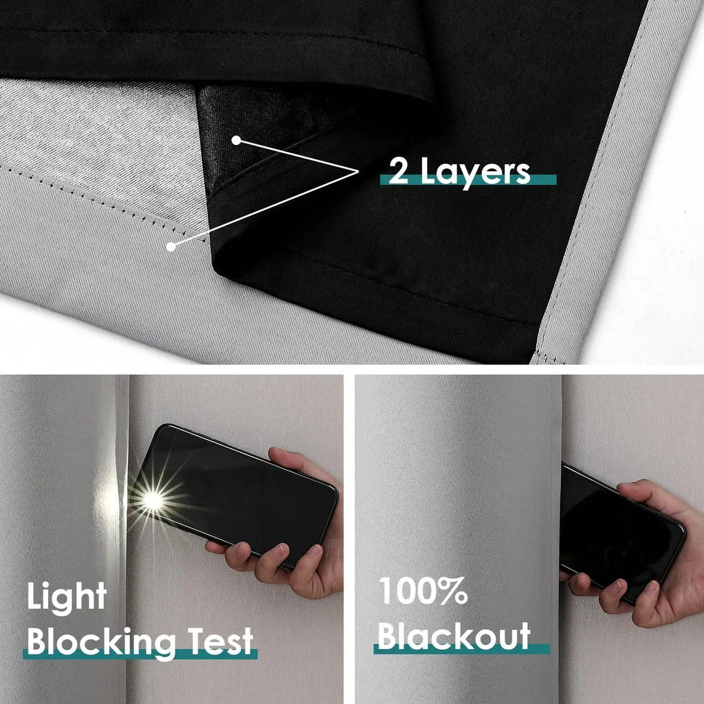 Rideau occultant thermique double couche