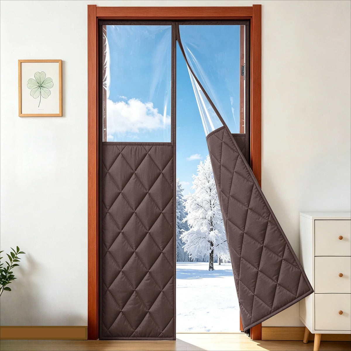 Rideau thermique porte d'entrée matelassé magnétique, vue 23
