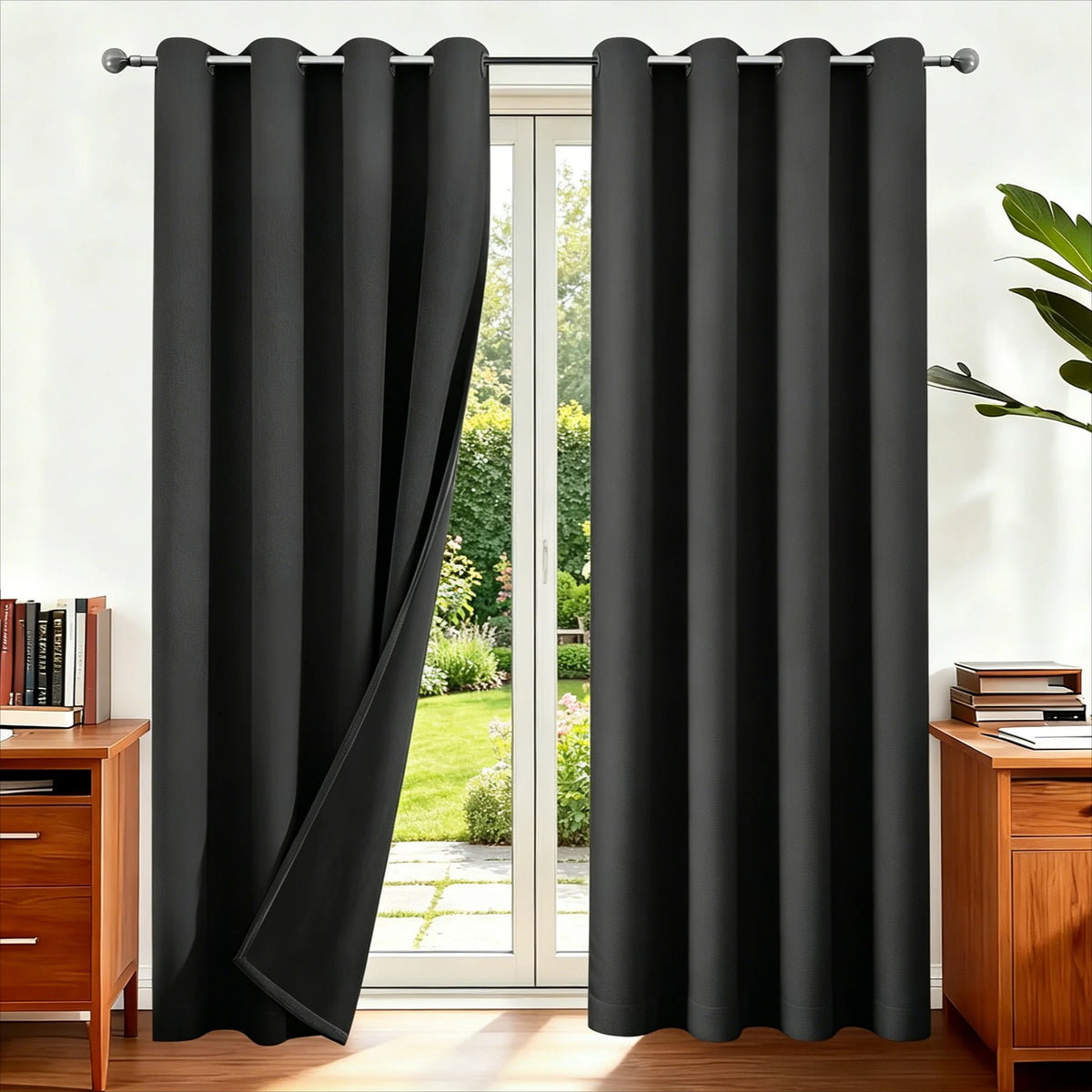 Rideau occultant thermique double couche