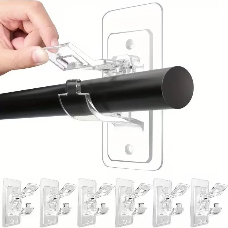 Supports de tringle adhésifs, blancs ou transparents, jusqu'à 24