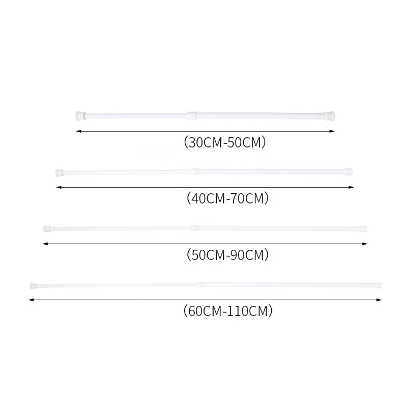 Tringle extensible blanche, 30 à 110 cm