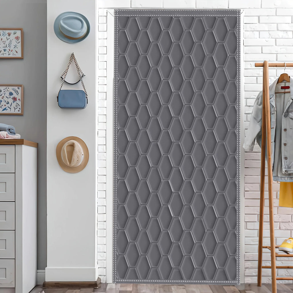 Rideau de porte matelassé anti-froid aimanté