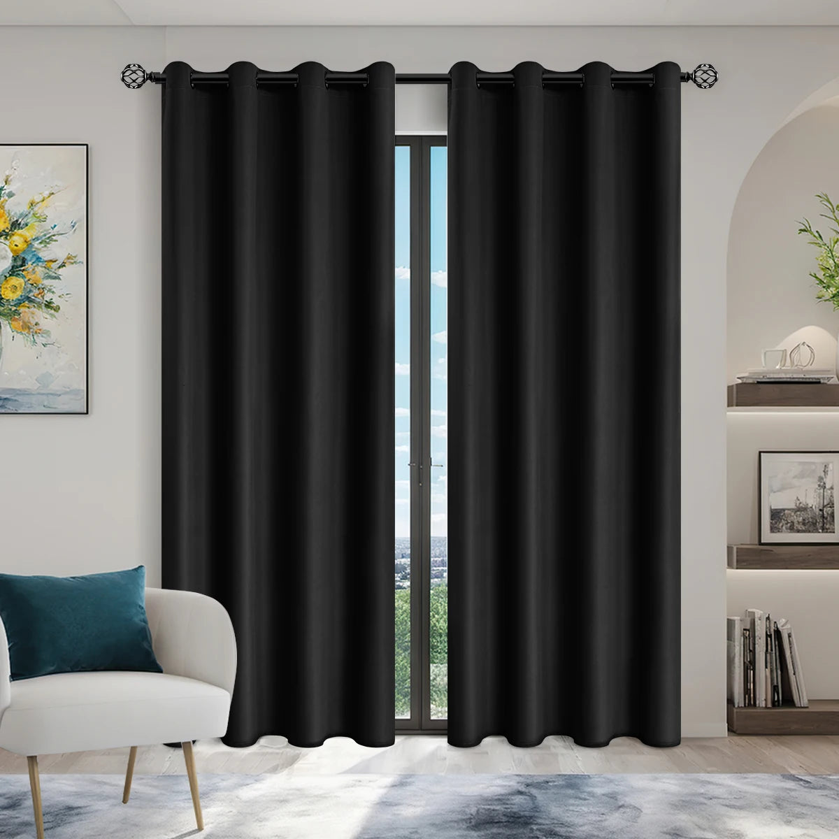 Rideaux occultants doublés, lot de 2, 10 coloris