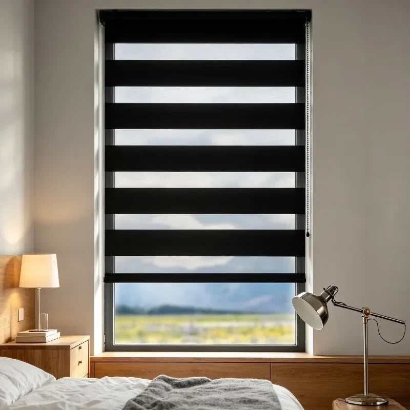 Store enrouleur jour nuit double tissu sans perçage, vue 17
