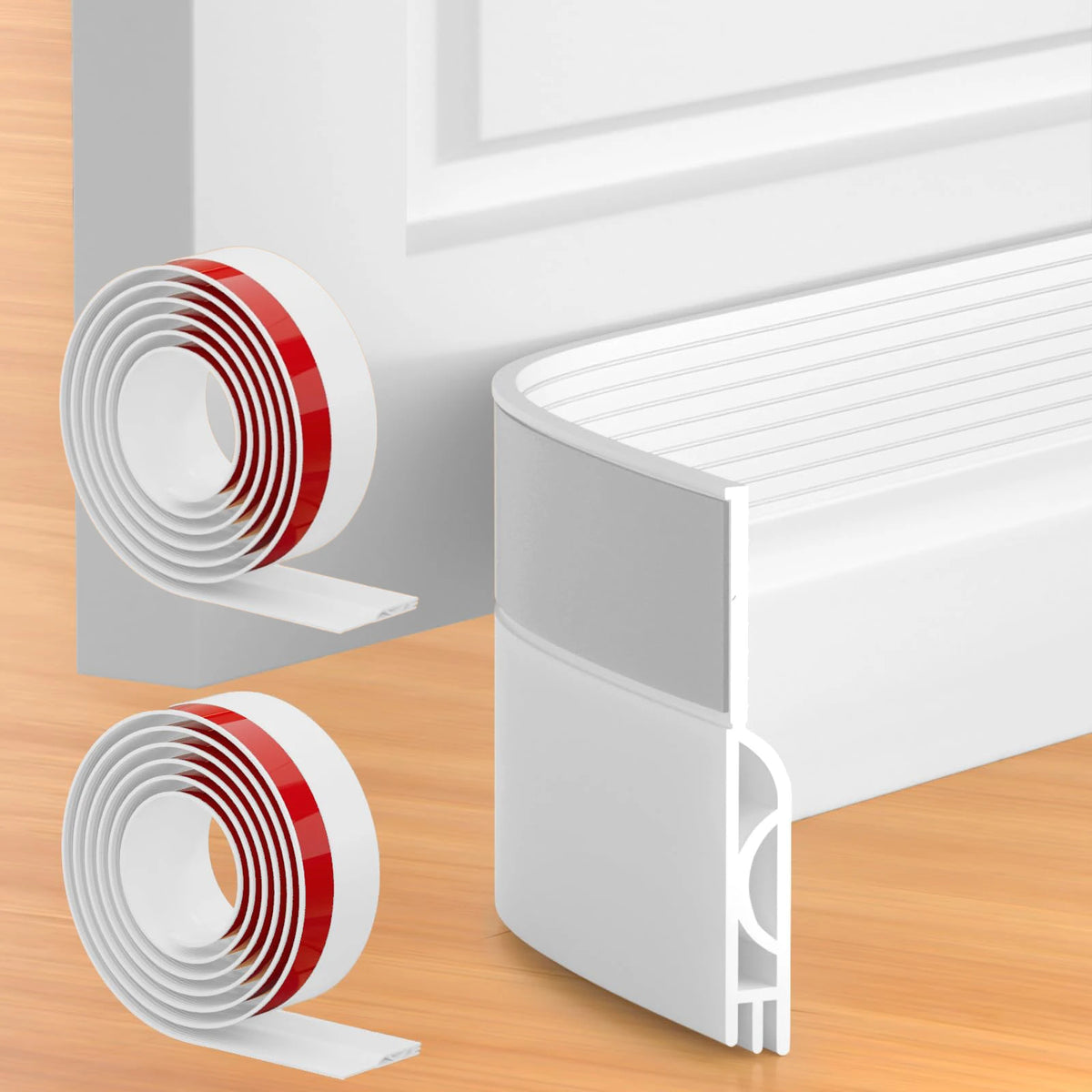 Bas de porte silicone autocollant épais, 1 ou 2 m