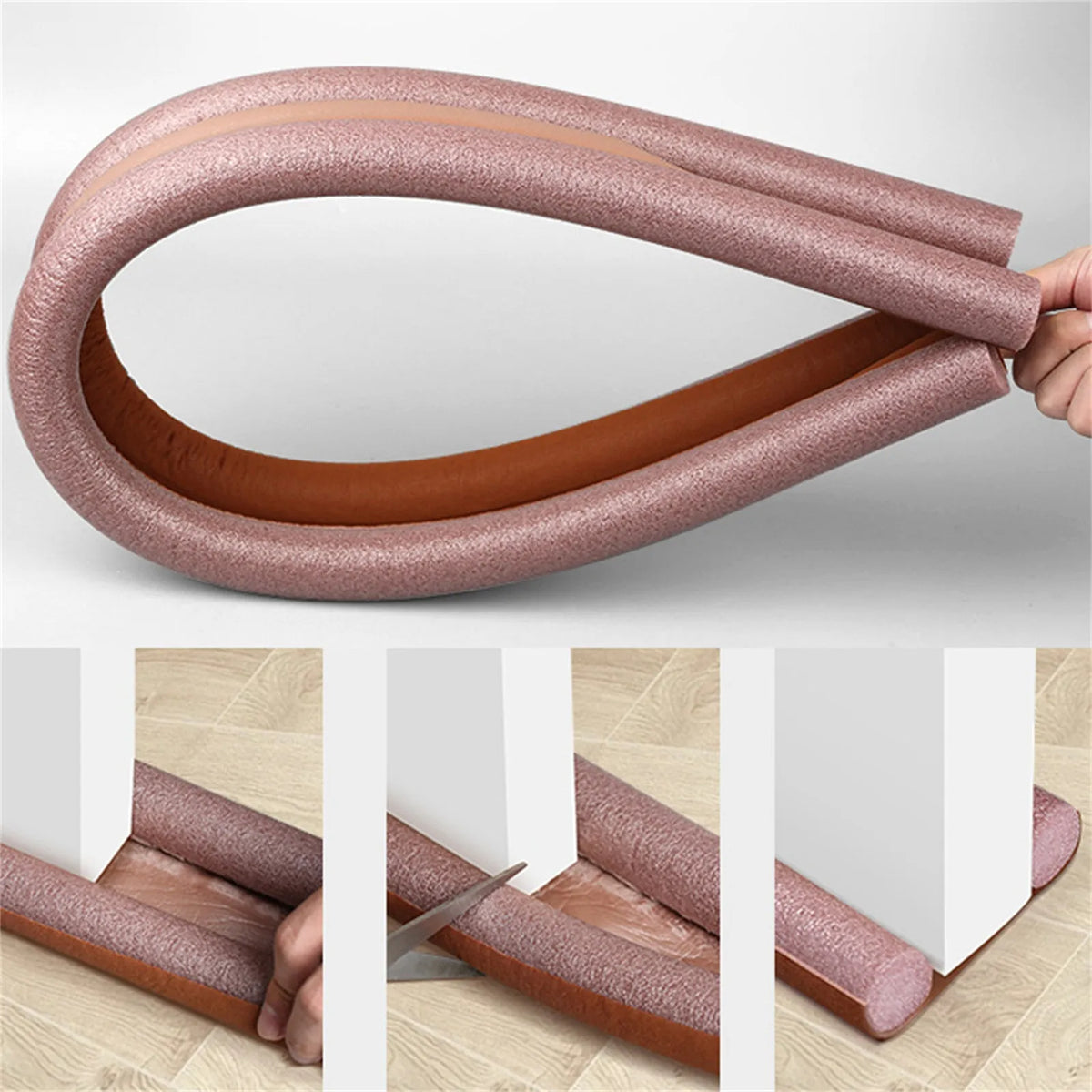 Boudin de porte double en mousse ajustable