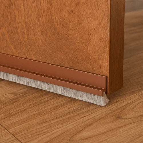 Bas de porte brosse et lèvre caoutchouc, 1 m
